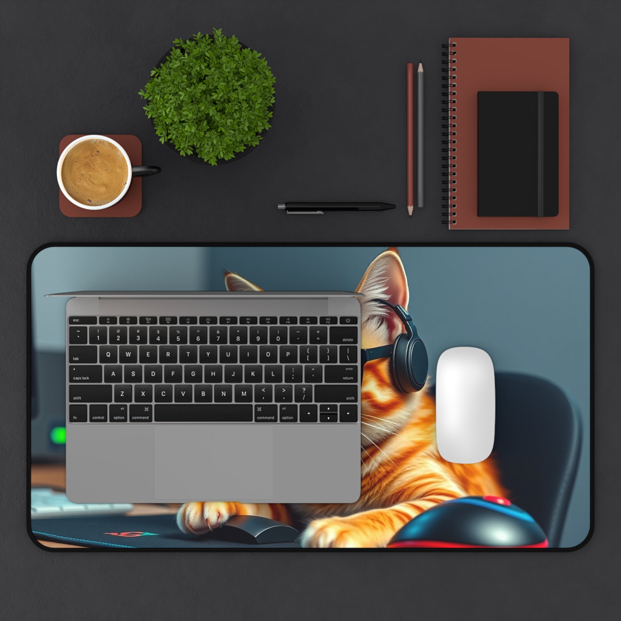 Playful Cat Desk Mat - Perfect Home Office Accessory for Cat Lovers