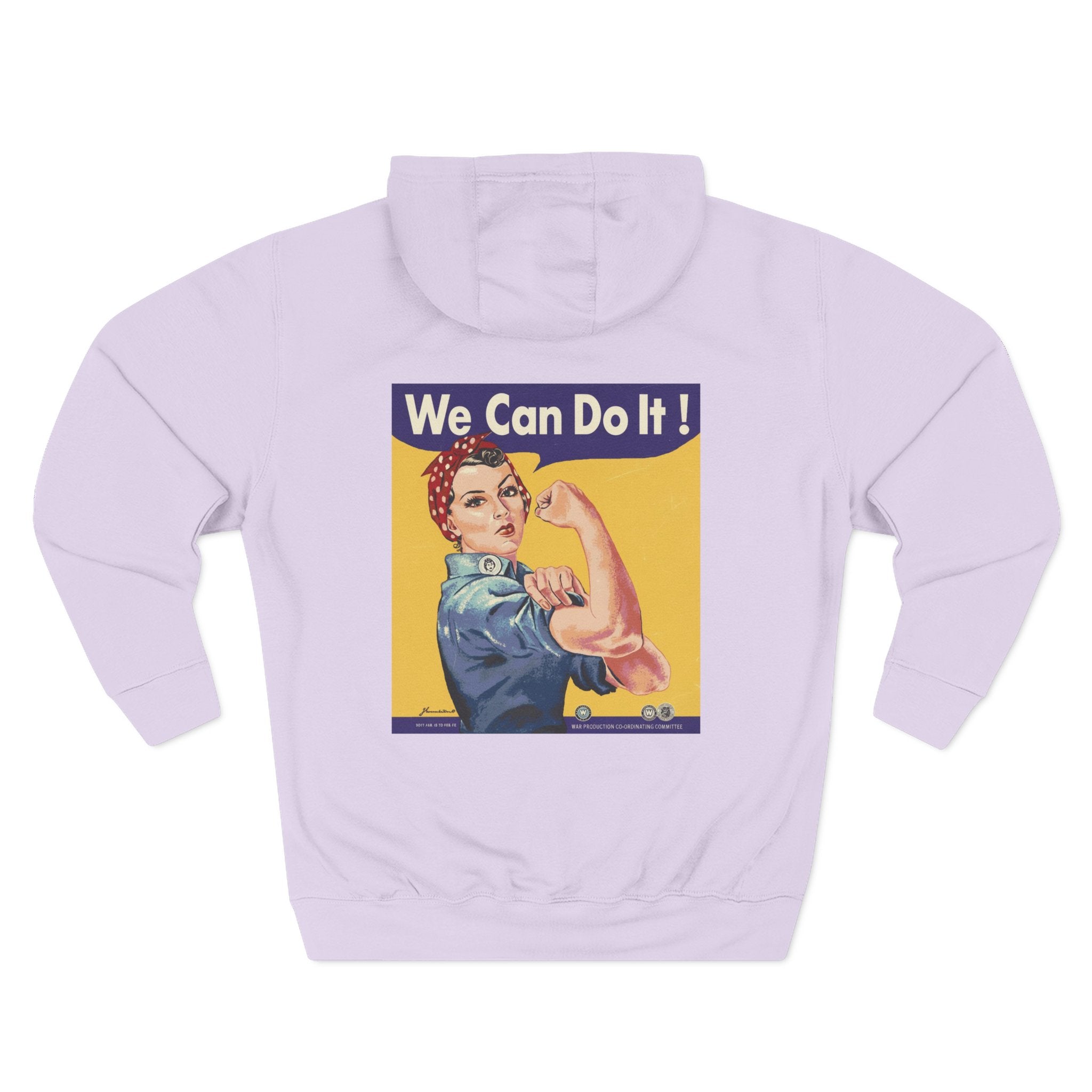 Empowering Women's Fleece Hoodie - 'Woman Up' & 'We Can Do It!' Designs