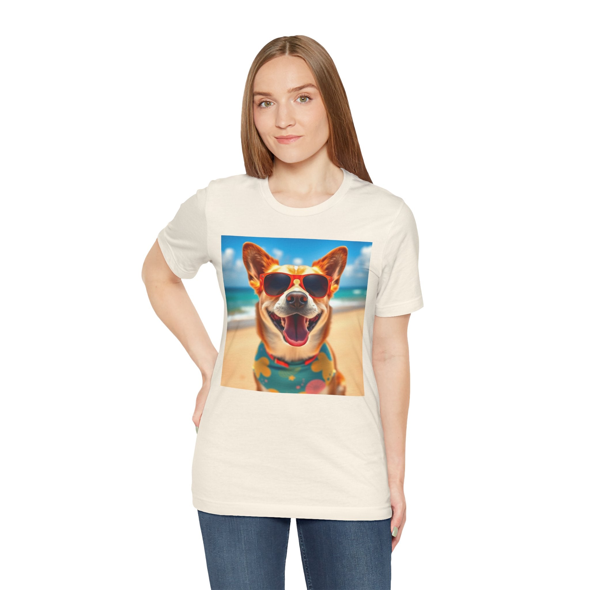Happy Pup Beach Vibes Unisex Short Sleeve Tee