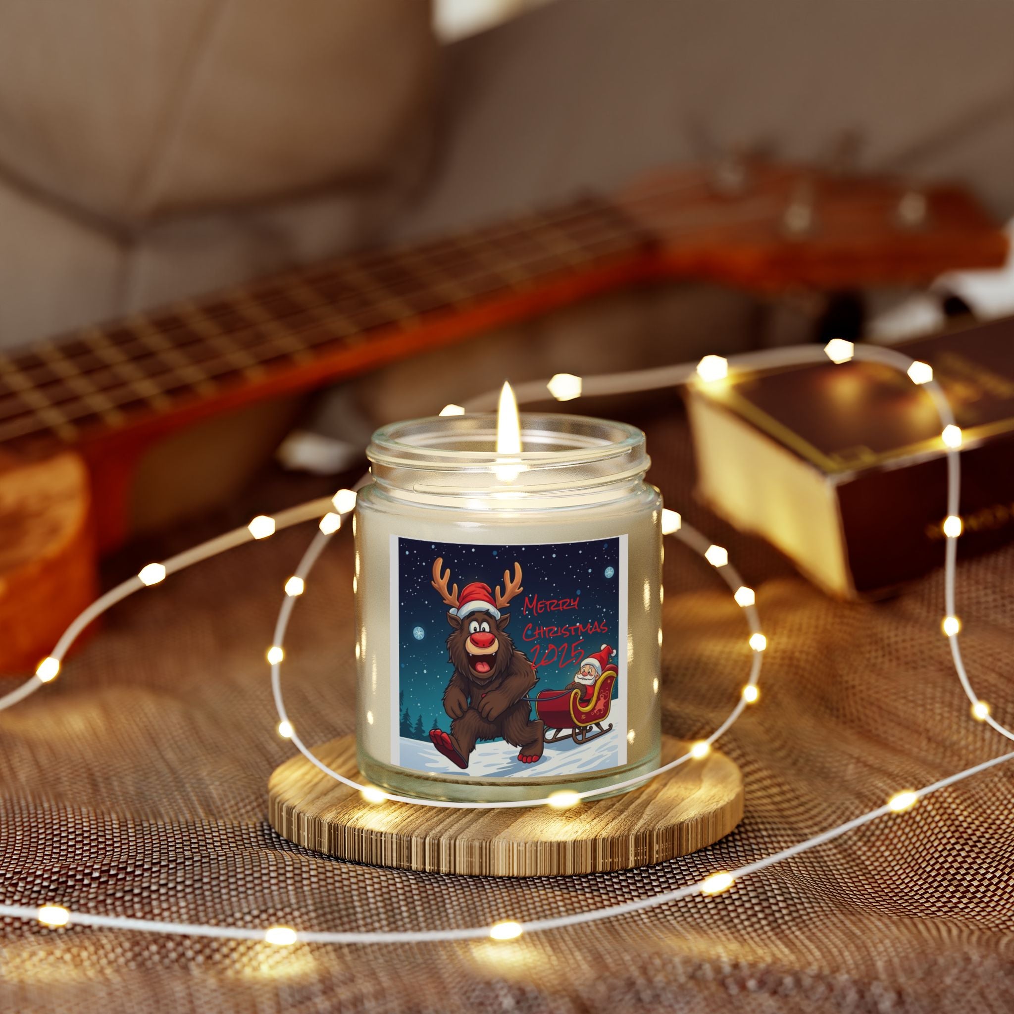 Holiday Scented Candles - Coconut Apricot Wax (4oz, 9oz) - Merry Christmas 2023