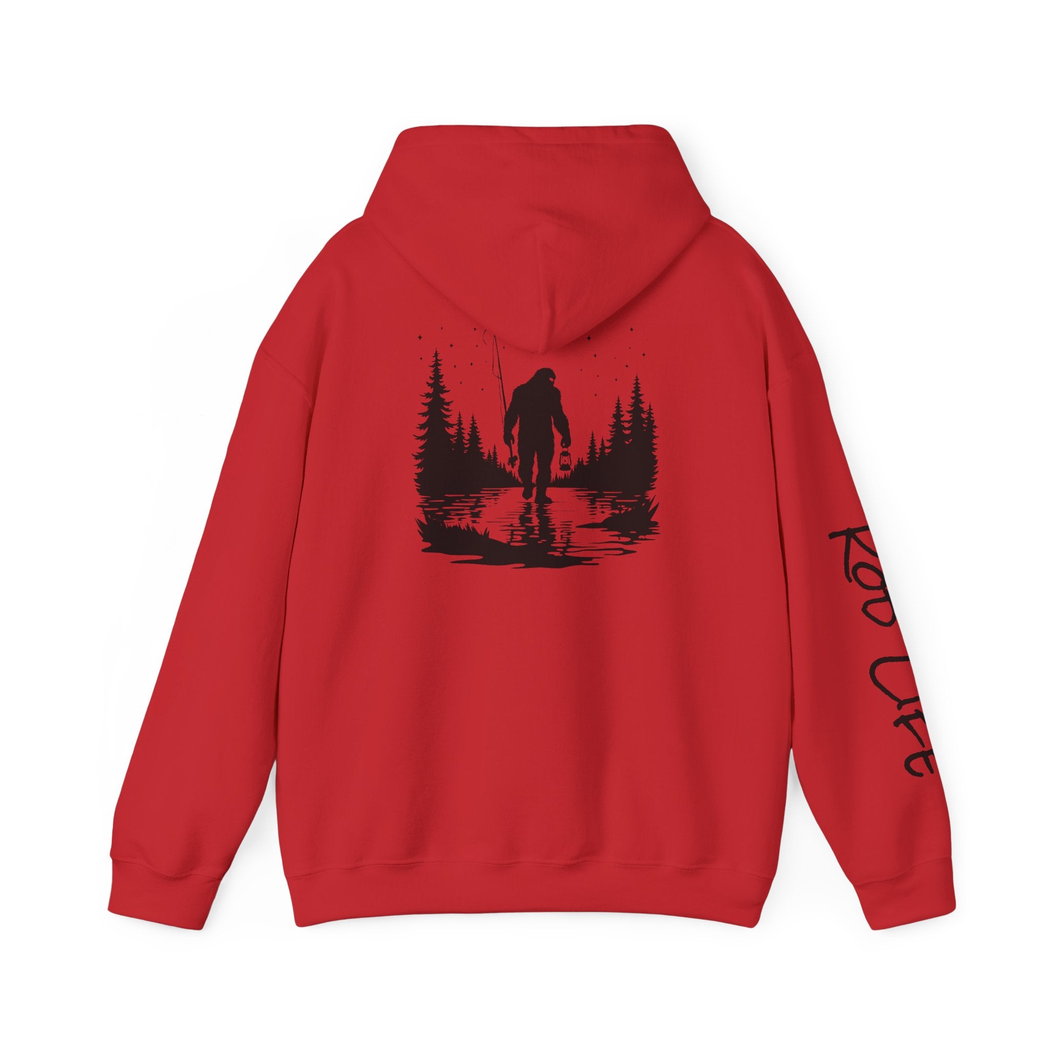 Gone Fishin' Bigfoot Hoodie - Unisex Heavy Blend™ Sweatshirt for Nature Lovers