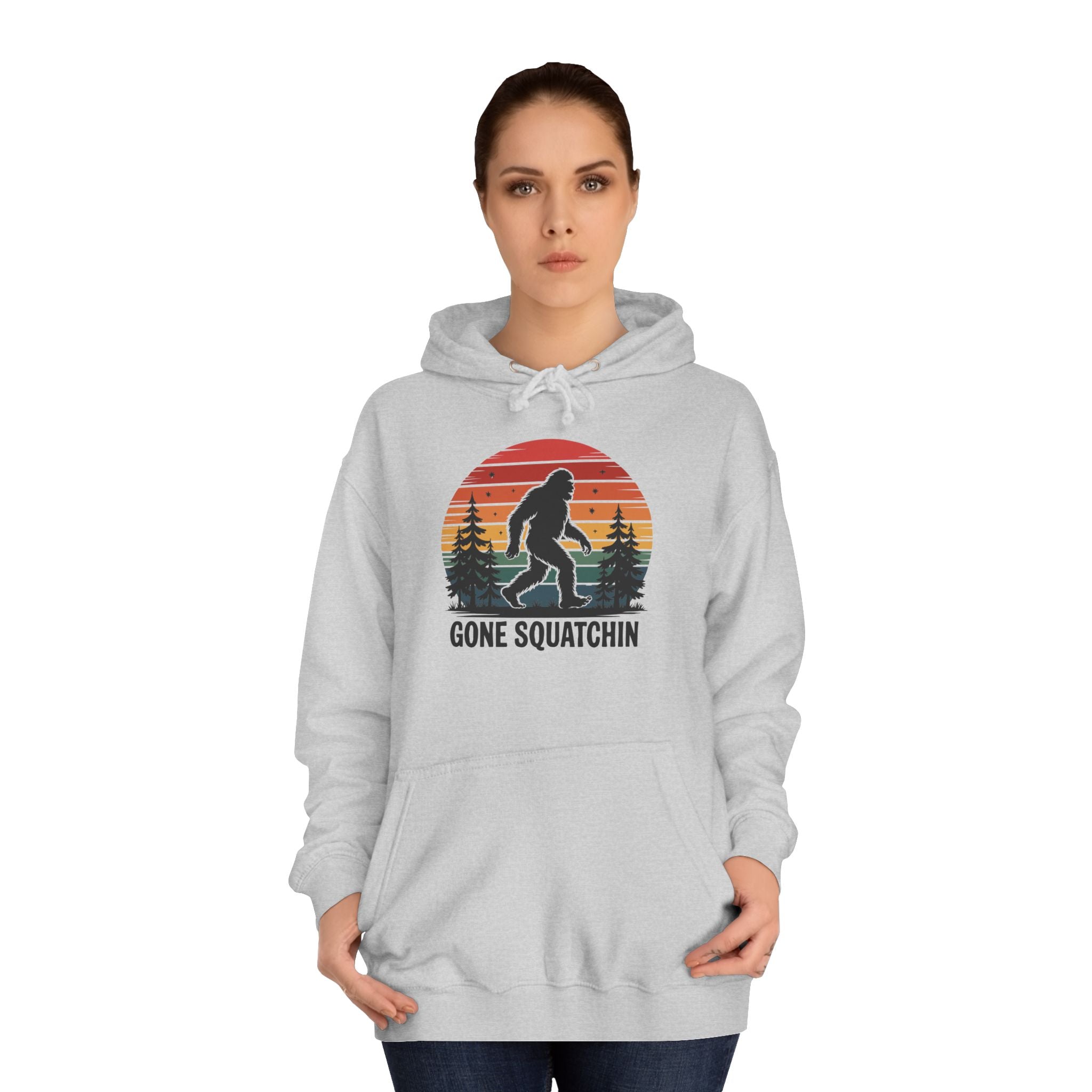 Retro Bigfoot Hoodie - "Gone Squatchin"