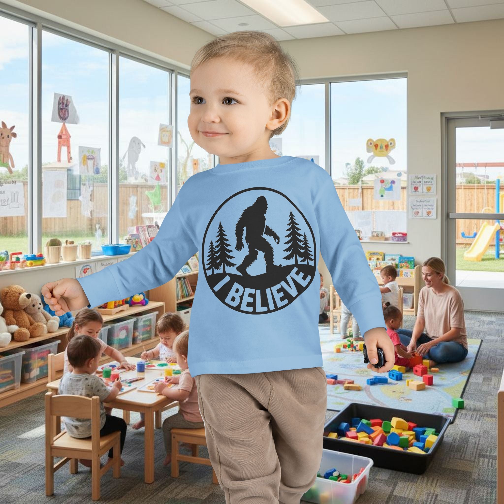 I Believe Bigfoot Toddler Long Sleeve Tee