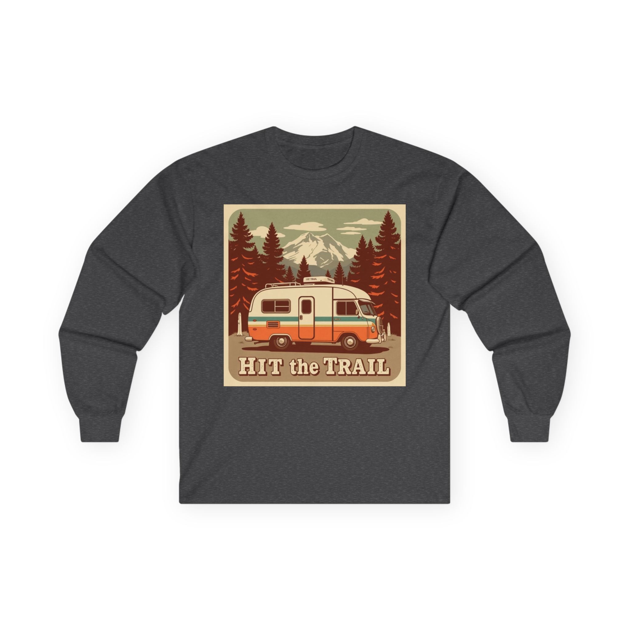 Adventure-Ready Long Sleeve Tee - 'Hit the Trail' Design