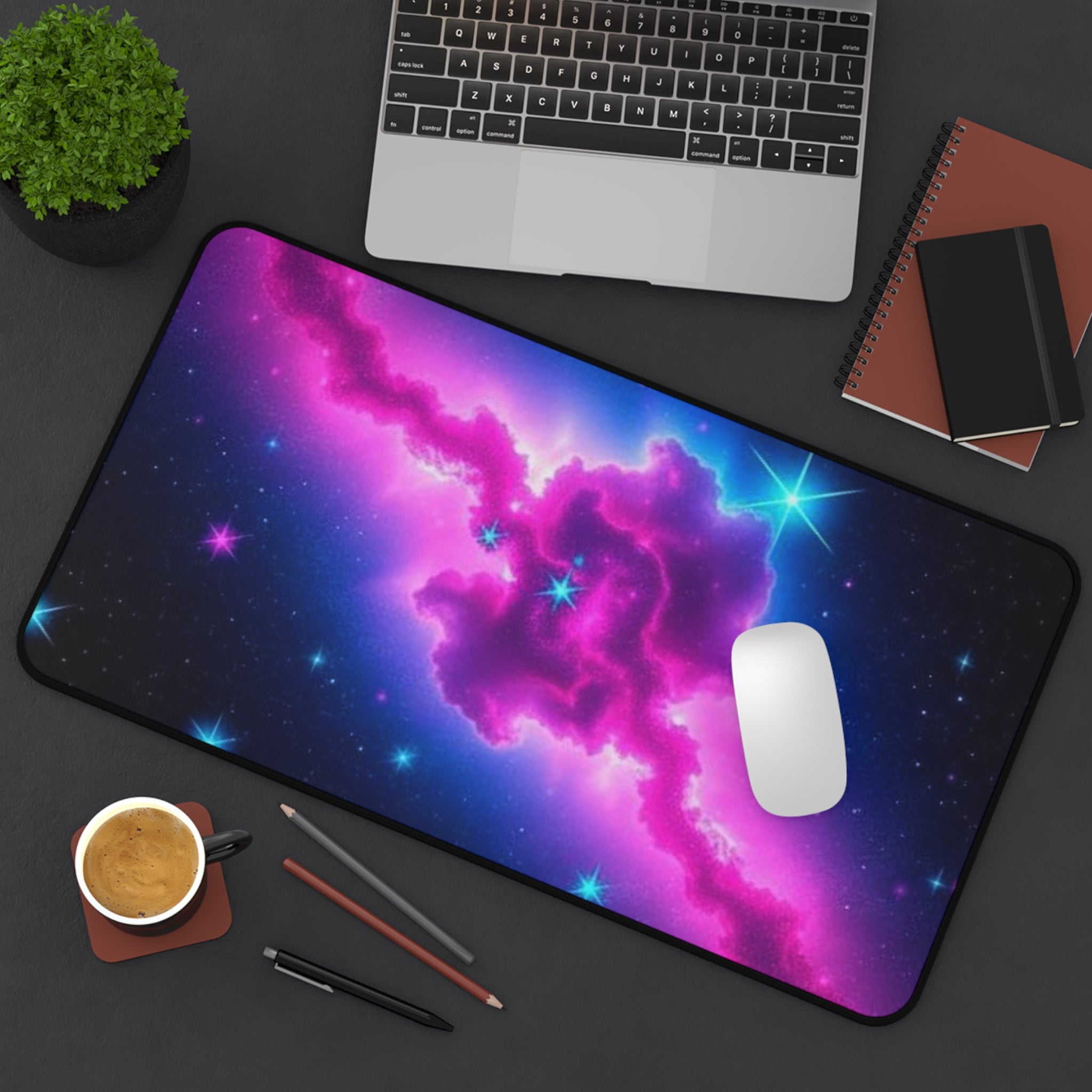 Cosmic Space Desk Mat - Vibrant Galaxy Design