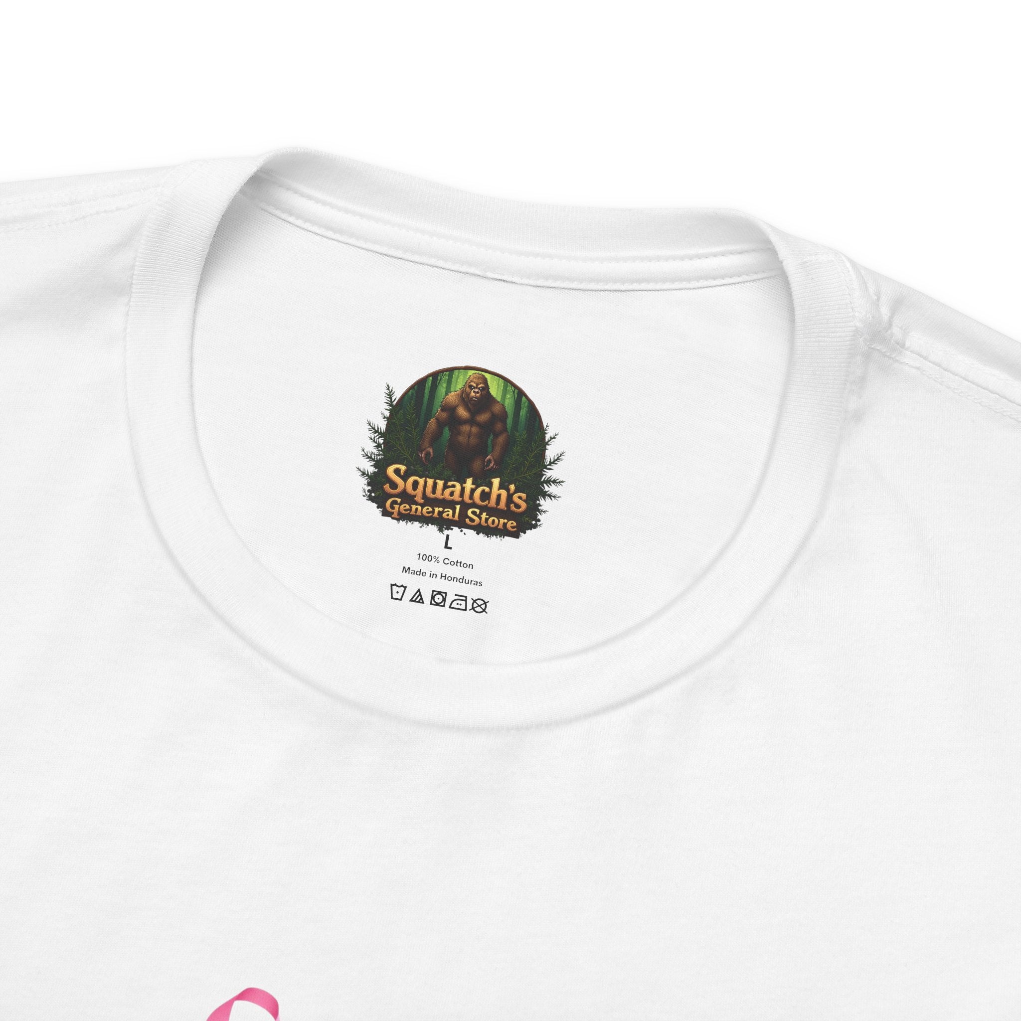 Breast Cancer Awareness Tee - Unisex Jersey Short Sleeve Shirt with Pink Ribbon Design