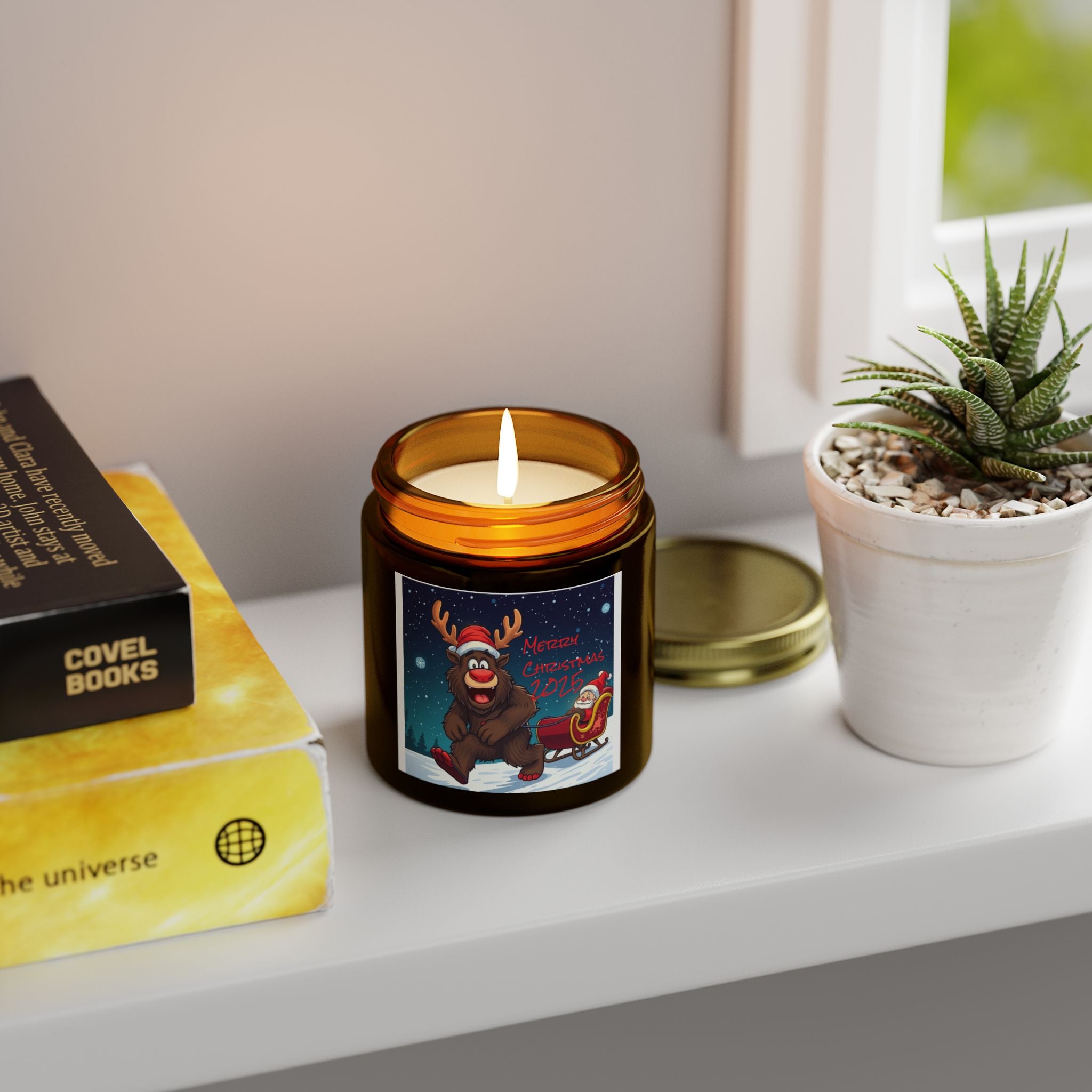 Holiday Scented Candles - Coconut Apricot Wax (4oz, 9oz) - Merry Christmas 2023