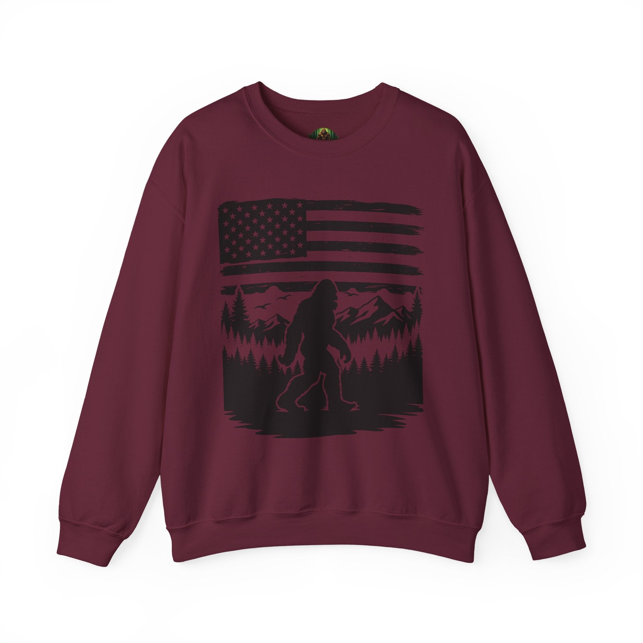 Bigfoot American Flag Crewneck Sweatshirt