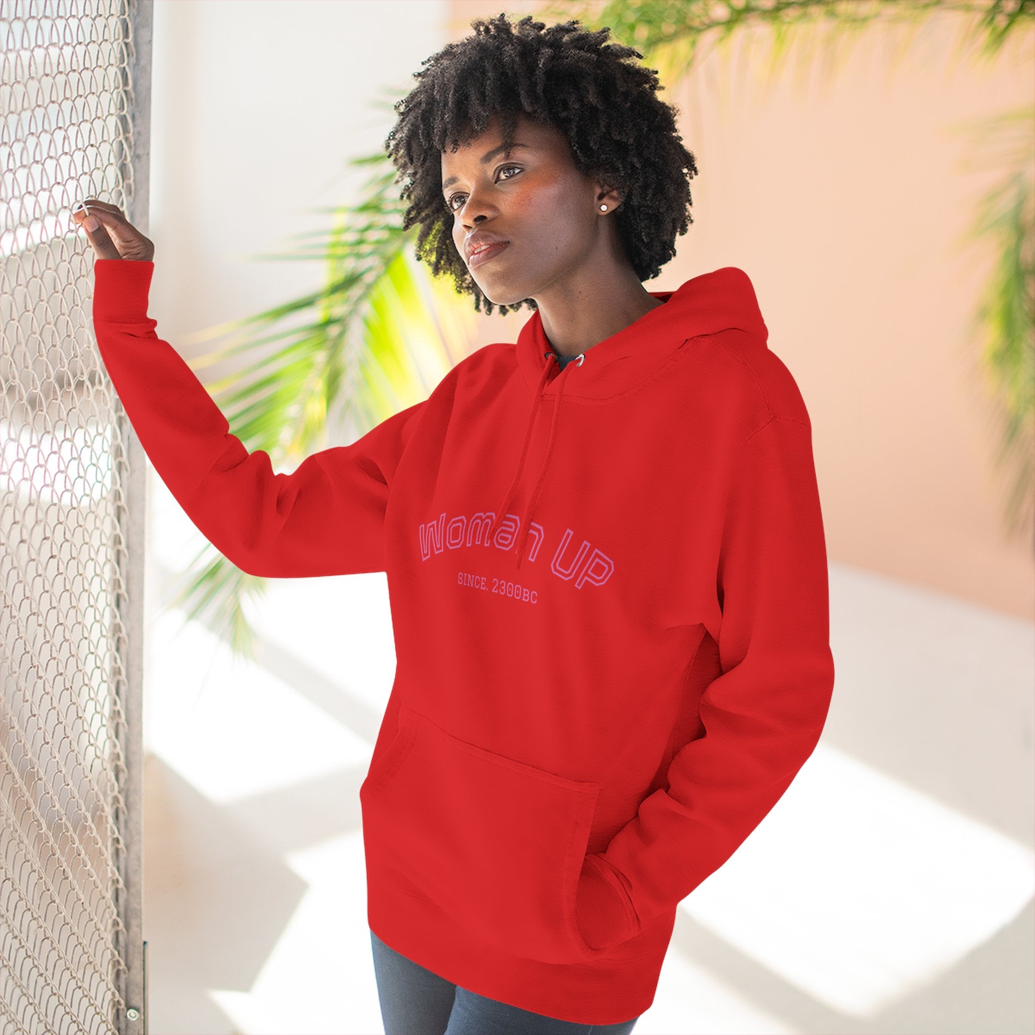 Empowering Women's Fleece Hoodie - 'Woman Up' & 'We Can Do It!' Designs