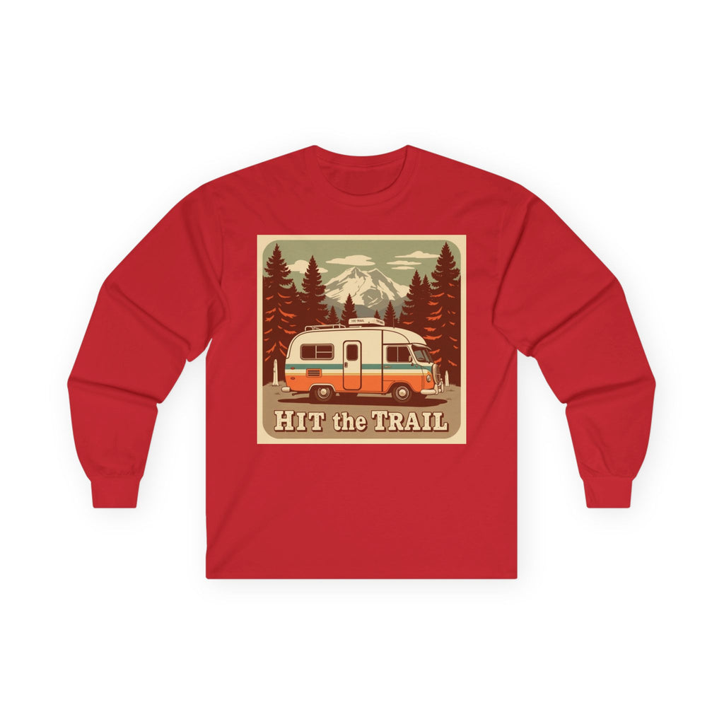 Adventure-Ready Long Sleeve Tee - 'Hit the Trail' Design