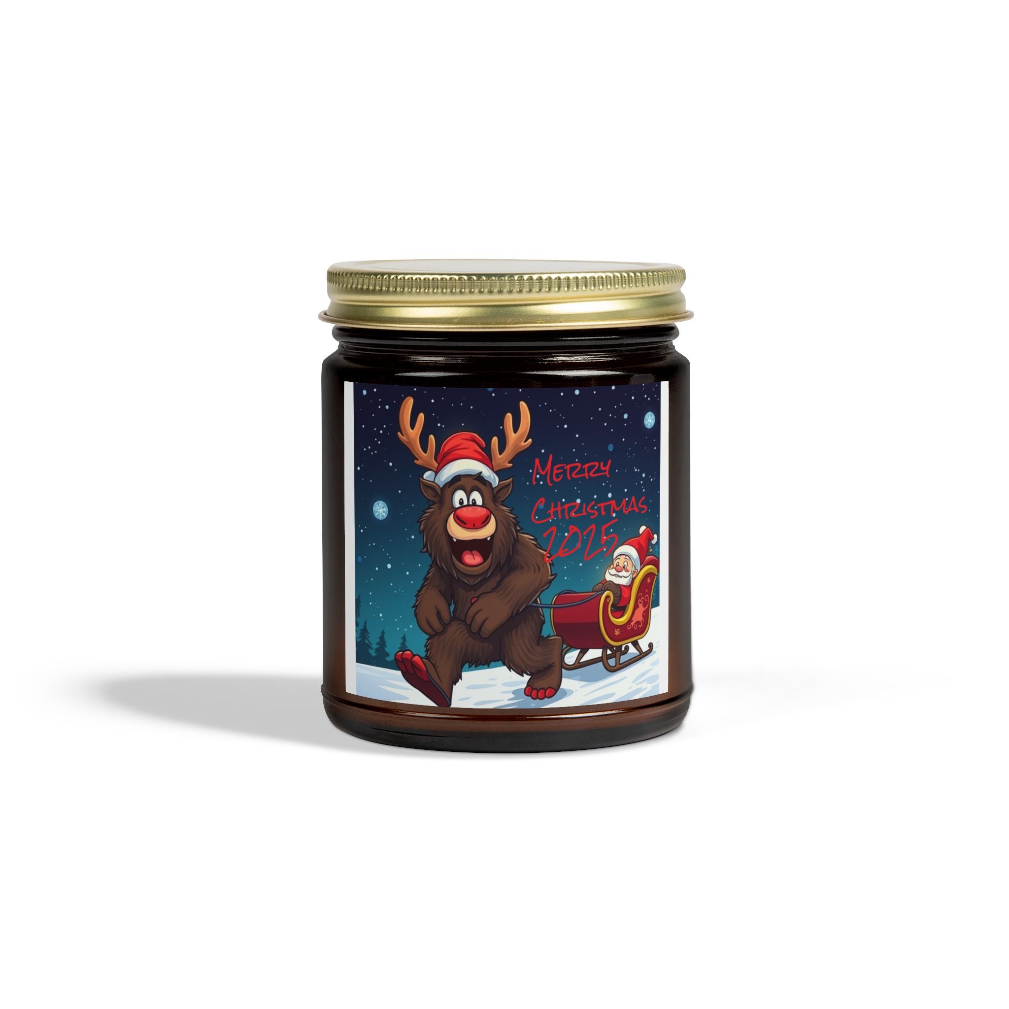 Holiday Scented Candles - Coconut Apricot Wax (4oz, 9oz) - Merry Christmas 2023