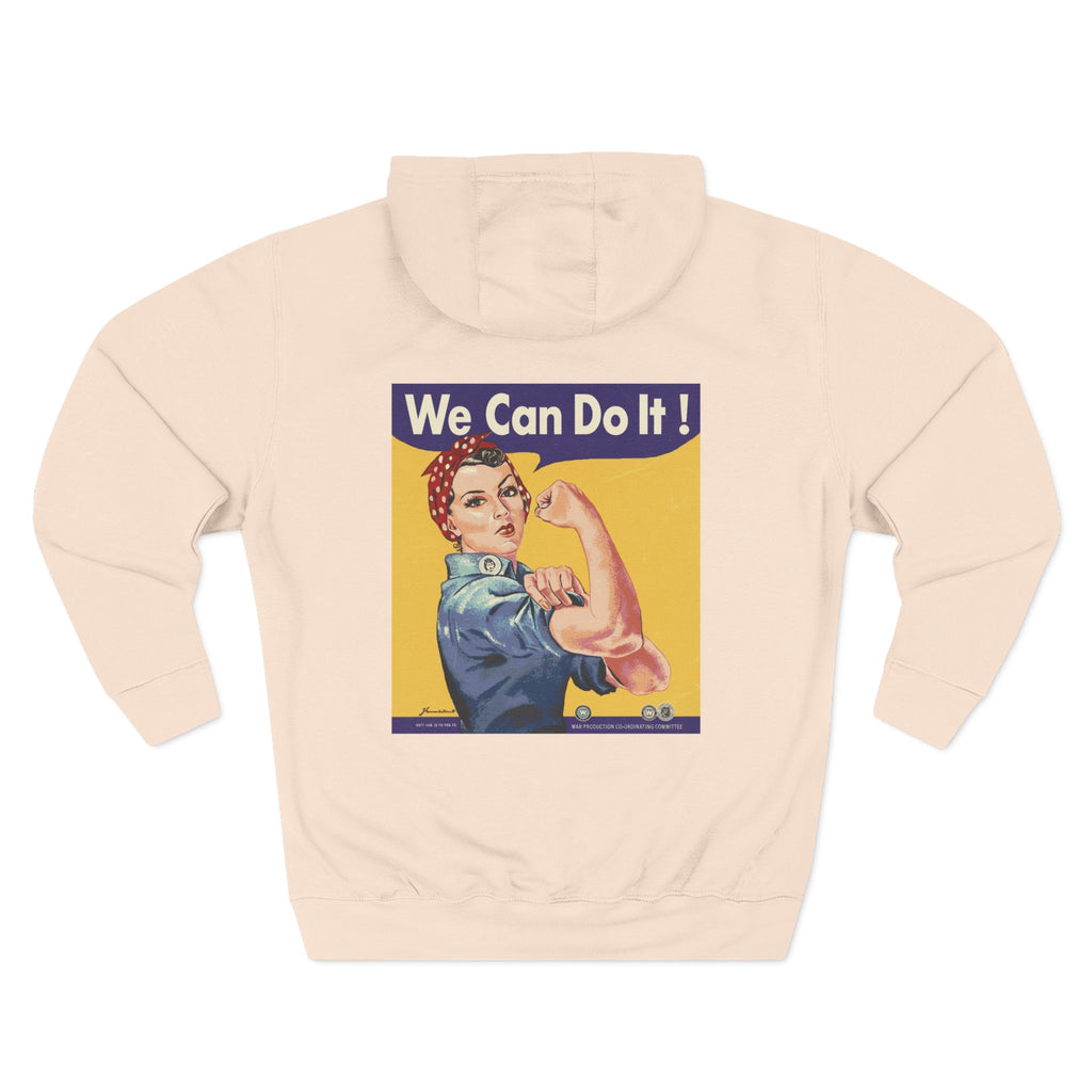 Empowering Women's Fleece Hoodie - 'Woman Up' & 'We Can Do It!' Designs