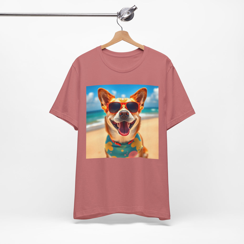 Happy Pup Beach Vibes Unisex Short Sleeve Tee