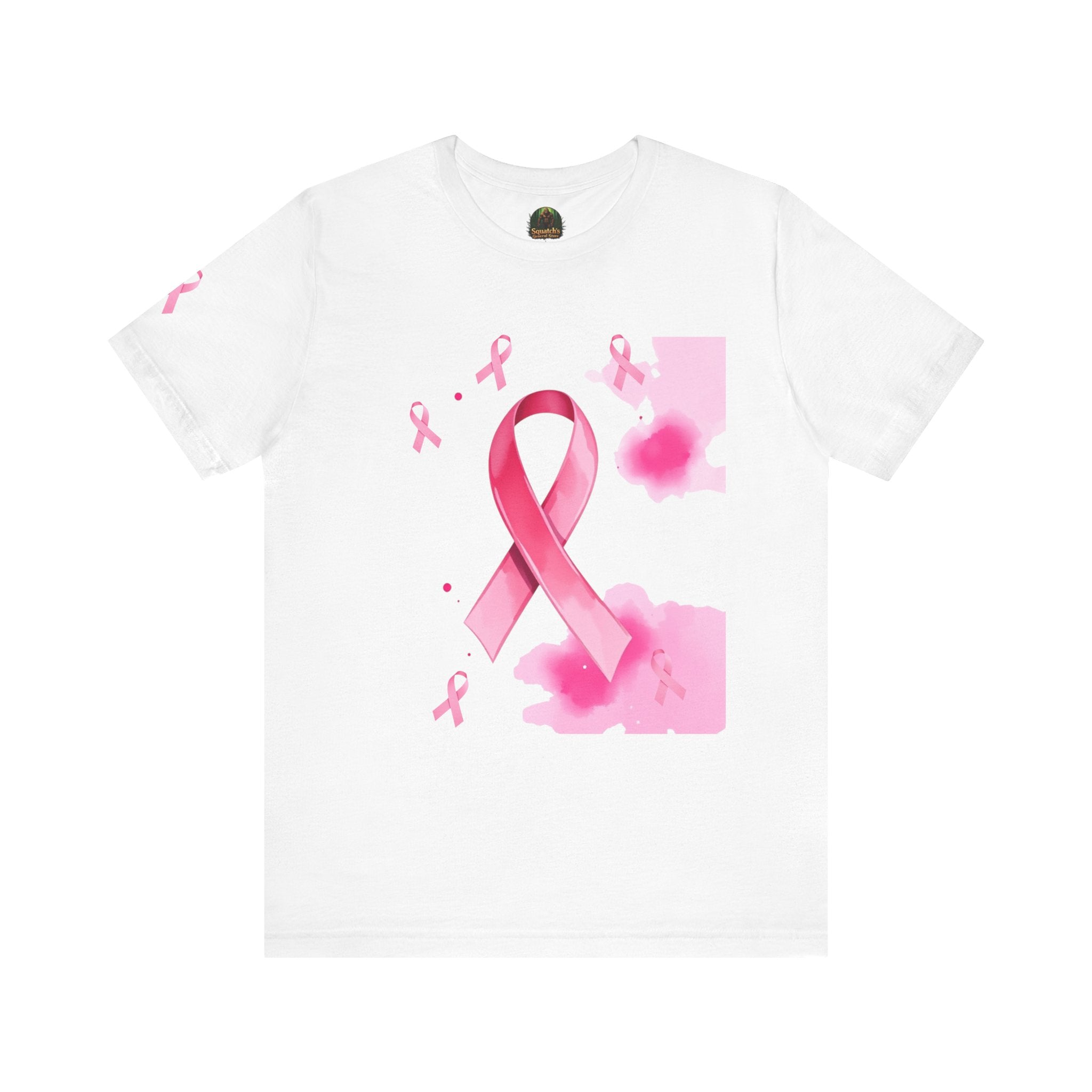 Breast Cancer Awareness Tee - Unisex Jersey Short Sleeve Shirt with Pink Ribbon Design