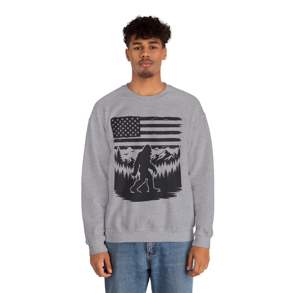 Bigfoot American Flag Crewneck Sweatshirt