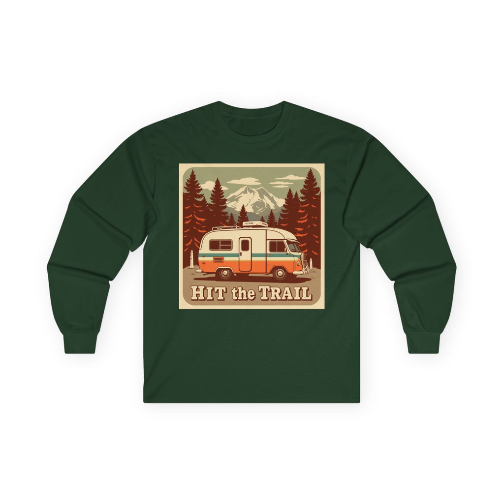Adventure-Ready Long Sleeve Tee - 'Hit the Trail' Design