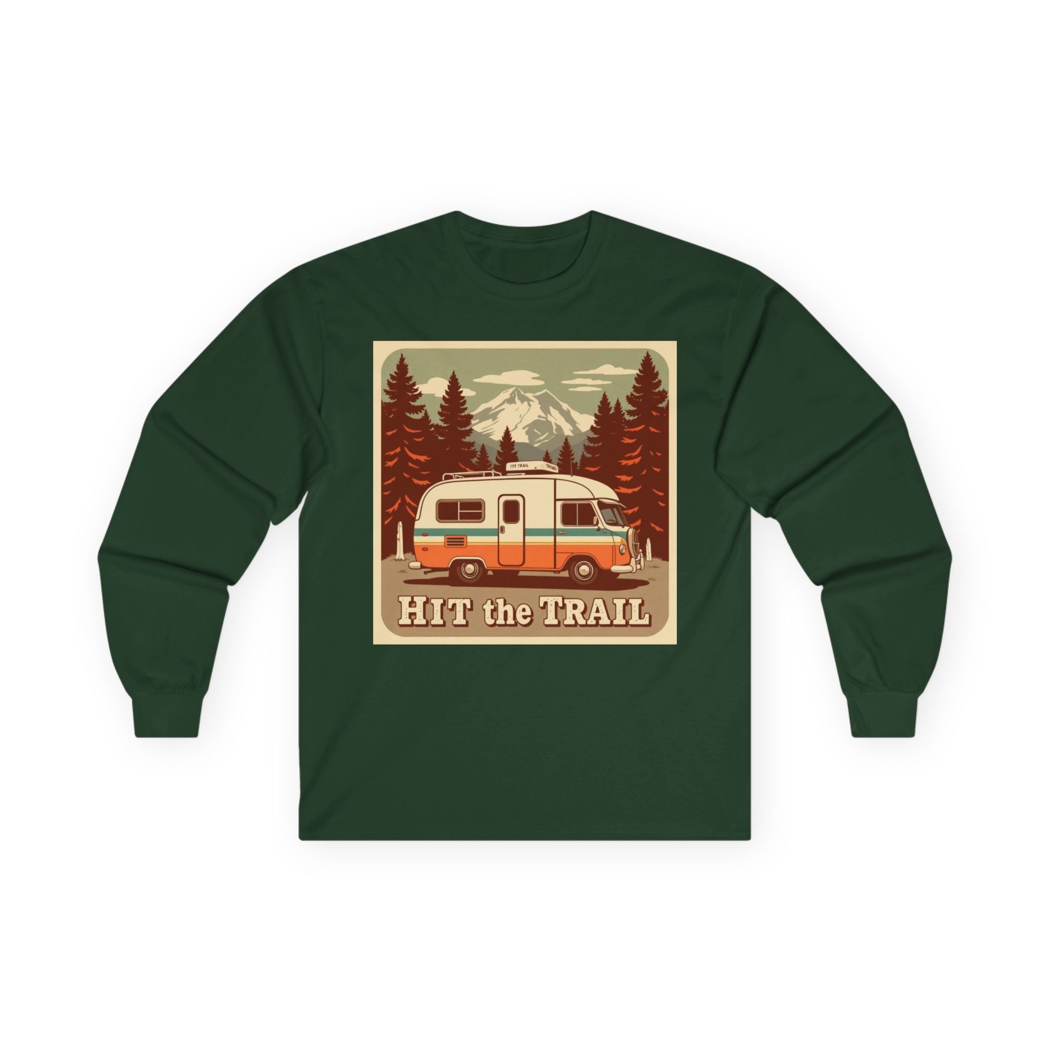 Adventure-Ready Long Sleeve Tee - 'Hit the Trail' Design