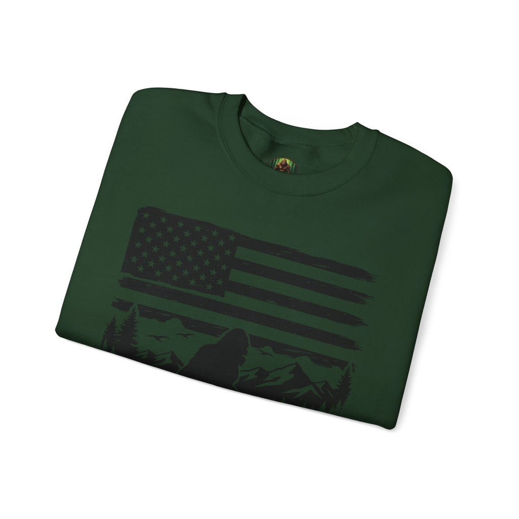 Bigfoot American Flag Crewneck Sweatshirt
