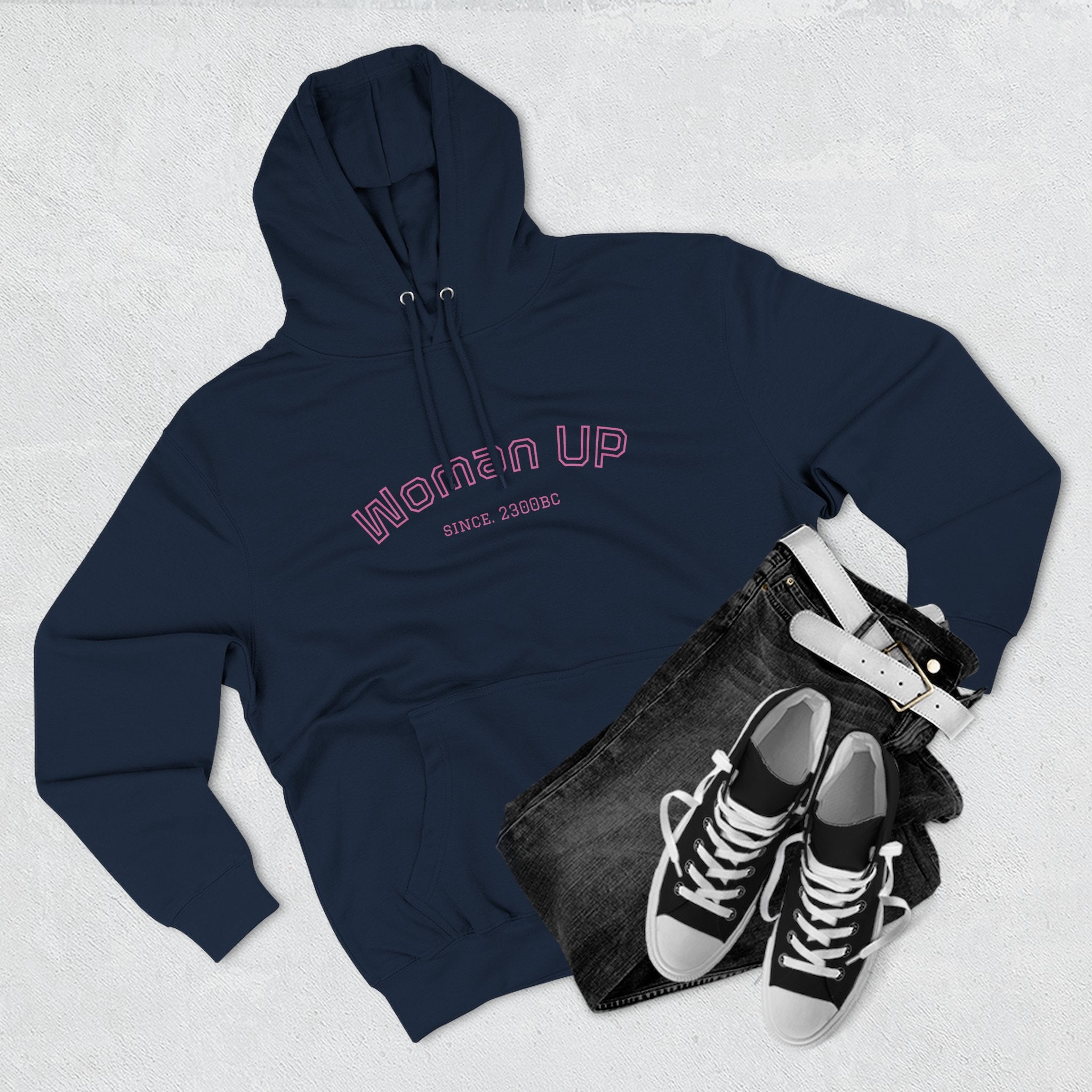 Empowering Women's Fleece Hoodie - 'Woman Up' & 'We Can Do It!' Designs