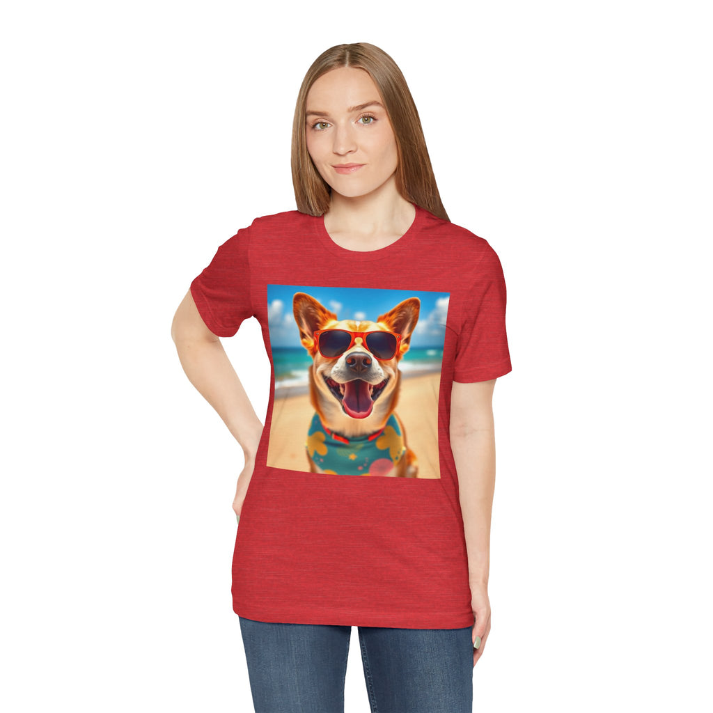Happy Pup Beach Vibes Unisex Short Sleeve Tee