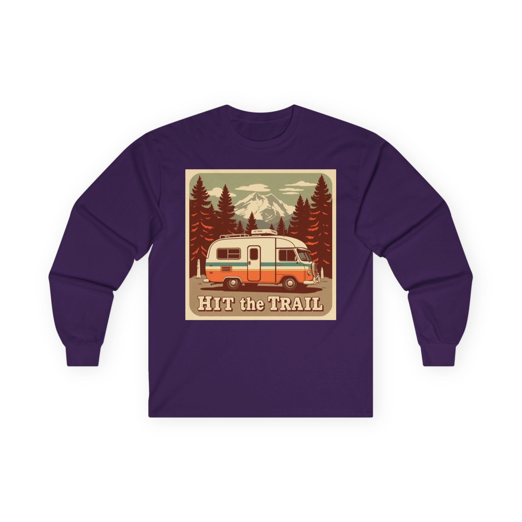 Adventure-Ready Long Sleeve Tee - 'Hit the Trail' Design