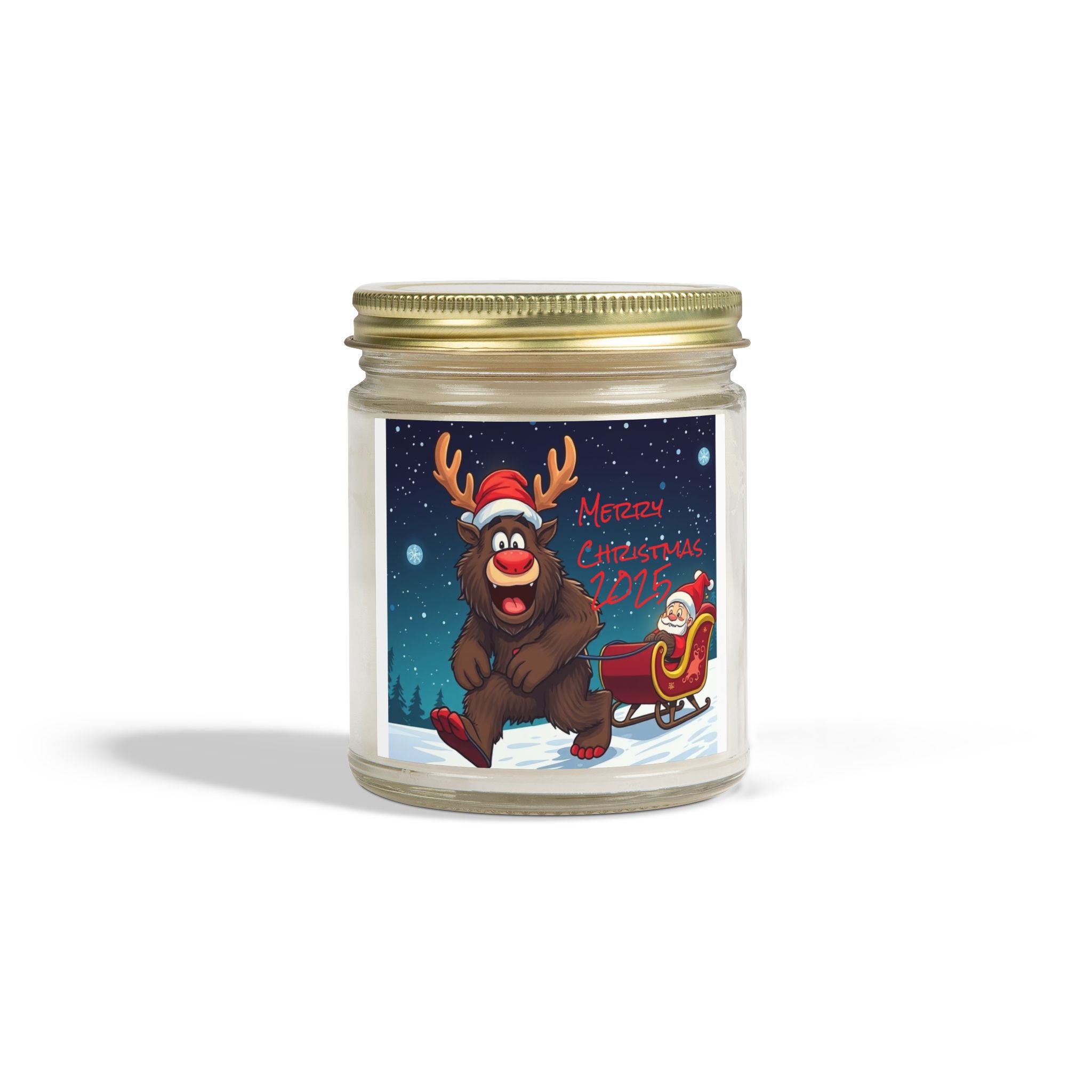 Holiday Scented Candles - Coconut Apricot Wax (4oz, 9oz) - Merry Christmas 2023