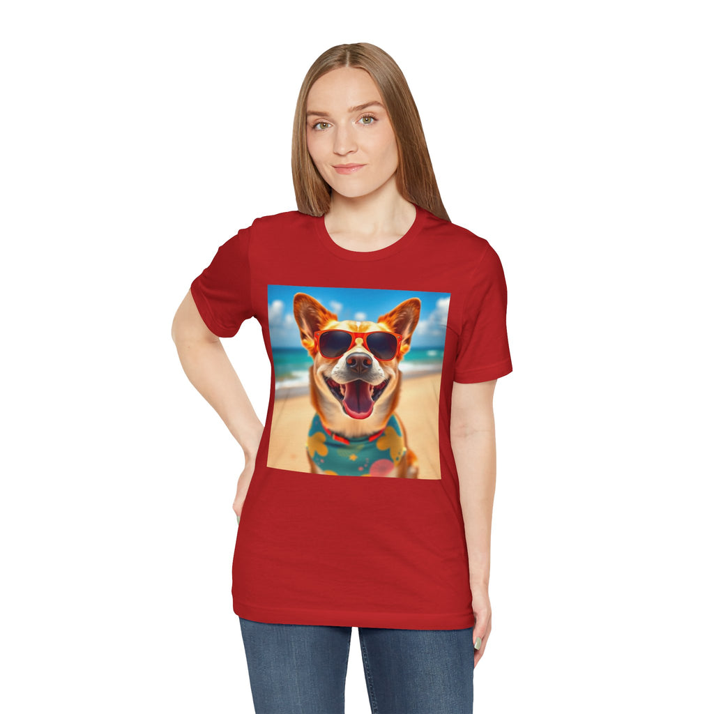 Happy Pup Beach Vibes Unisex Short Sleeve Tee