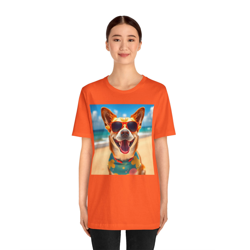 Happy Pup Beach Vibes Unisex Short Sleeve Tee