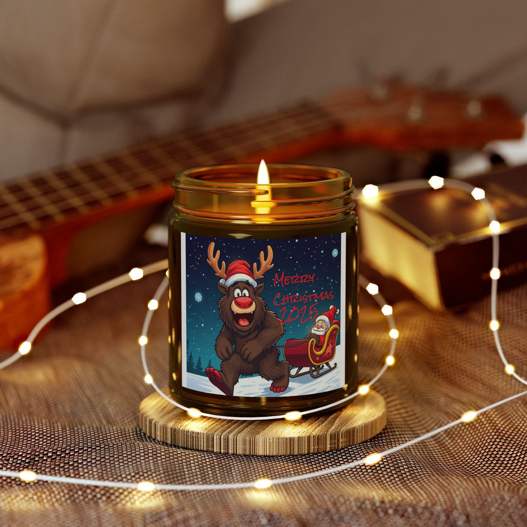 Holiday Scented Candles - Coconut Apricot Wax (4oz, 9oz) - Merry Christmas 2023