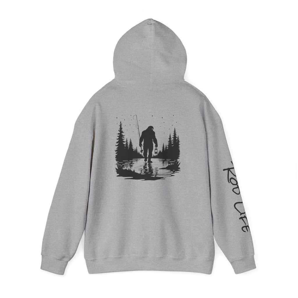 Gone Fishin' Bigfoot Hoodie - Unisex Heavy Blend™ Sweatshirt for Nature Lovers