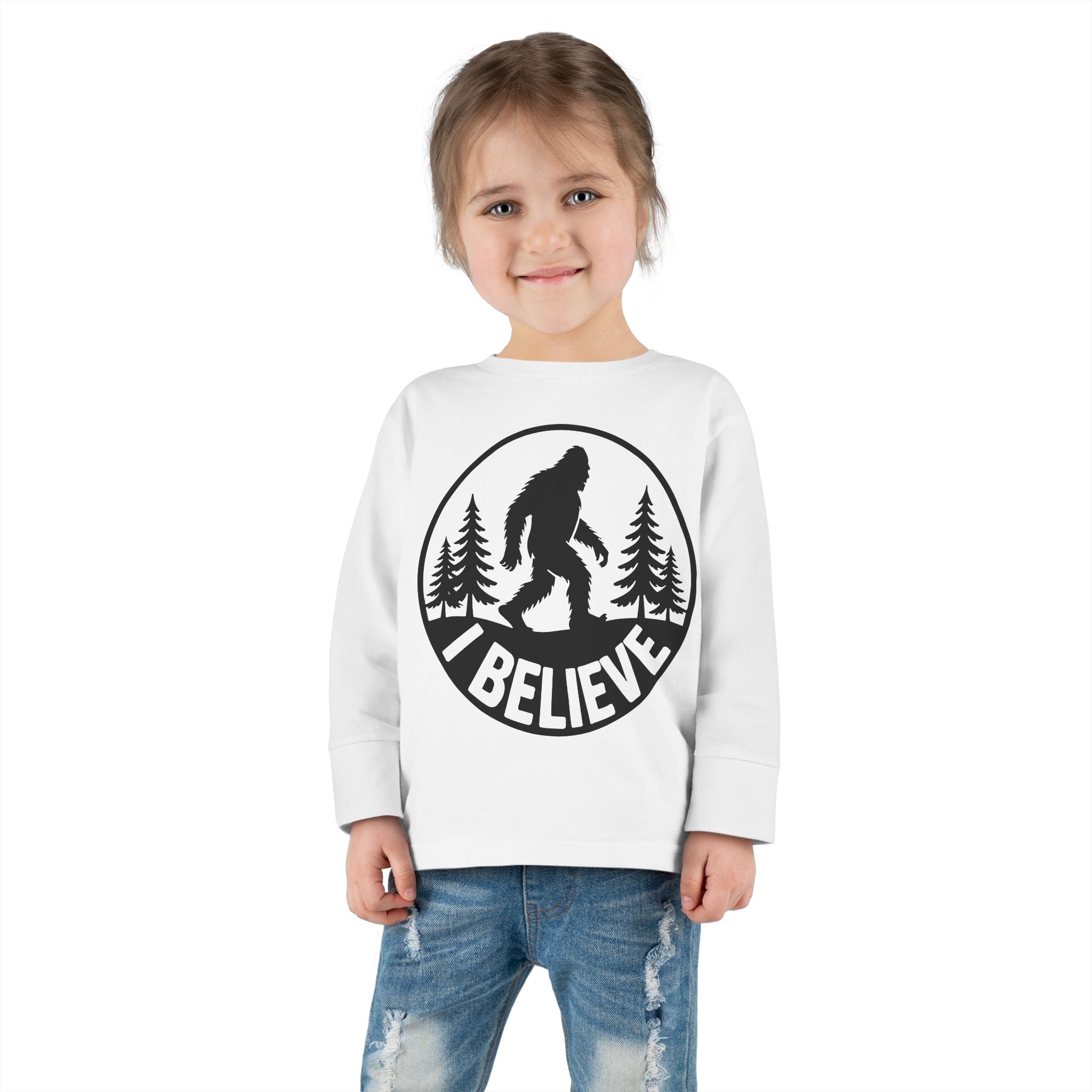 I Believe Bigfoot Toddler Long Sleeve Tee