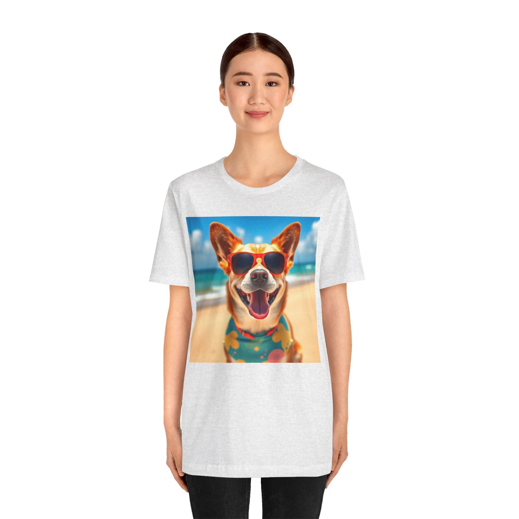 Happy Pup Beach Vibes Unisex Short Sleeve Tee