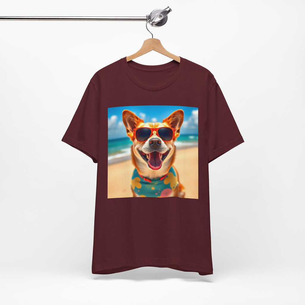 Happy Pup Beach Vibes Unisex Short Sleeve Tee