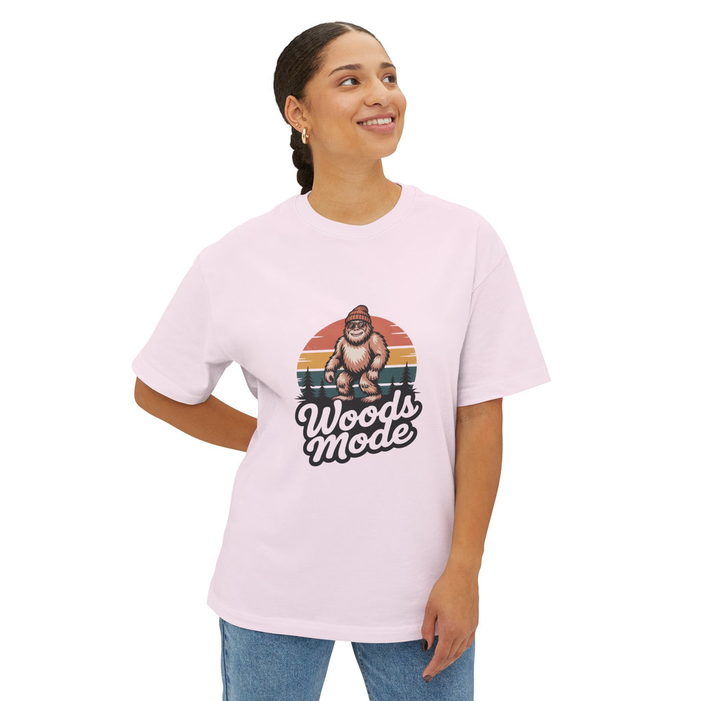 Retro Bigfoot Woods Mode Unisex Oversized Tee