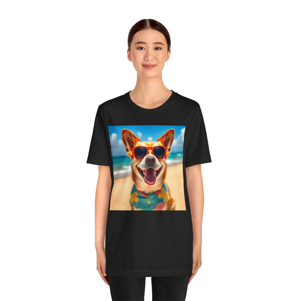 Happy Pup Beach Vibes Unisex Short Sleeve Tee