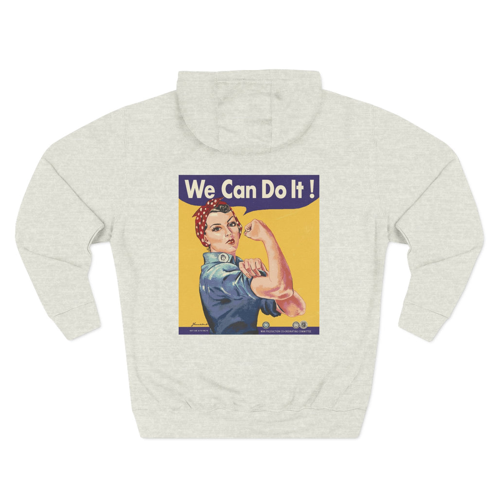 Empowering Women's Fleece Hoodie - 'Woman Up' & 'We Can Do It!' Designs