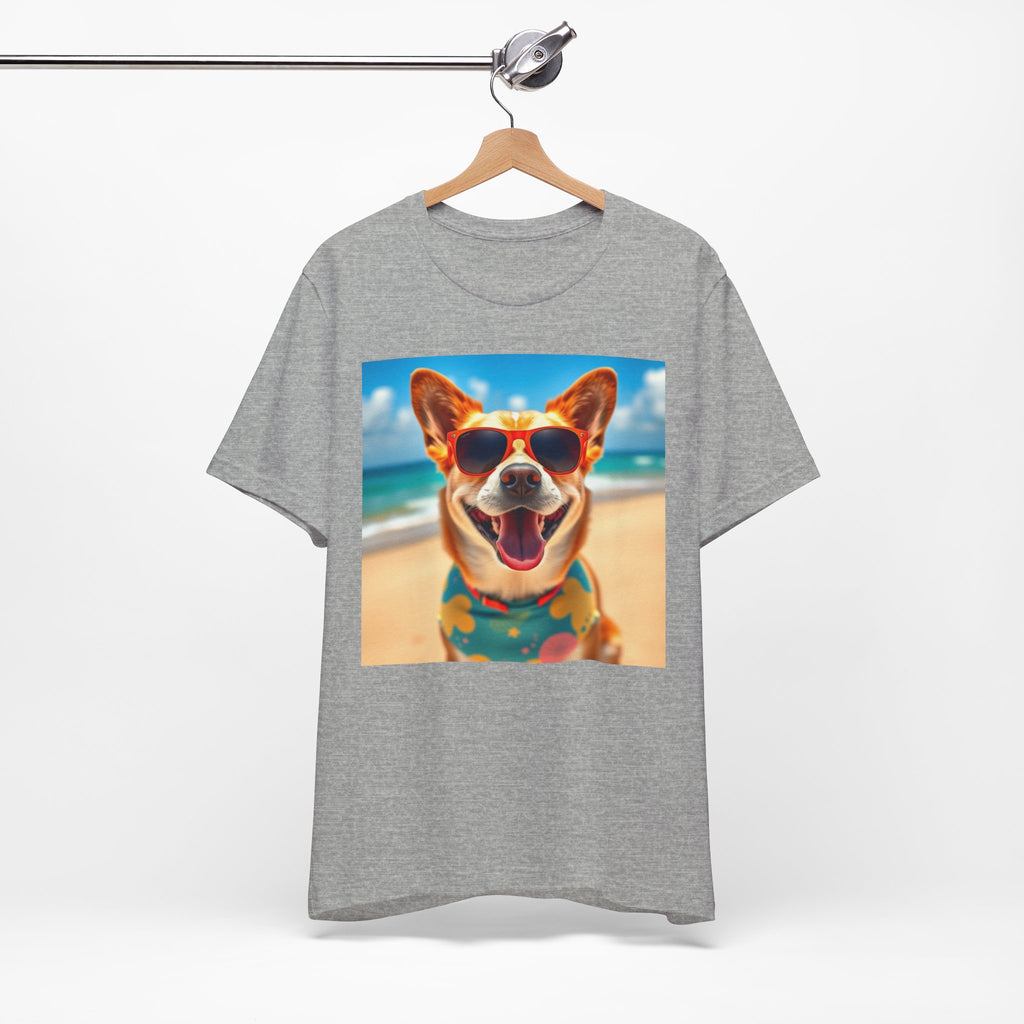 Happy Pup Beach Vibes Unisex Short Sleeve Tee