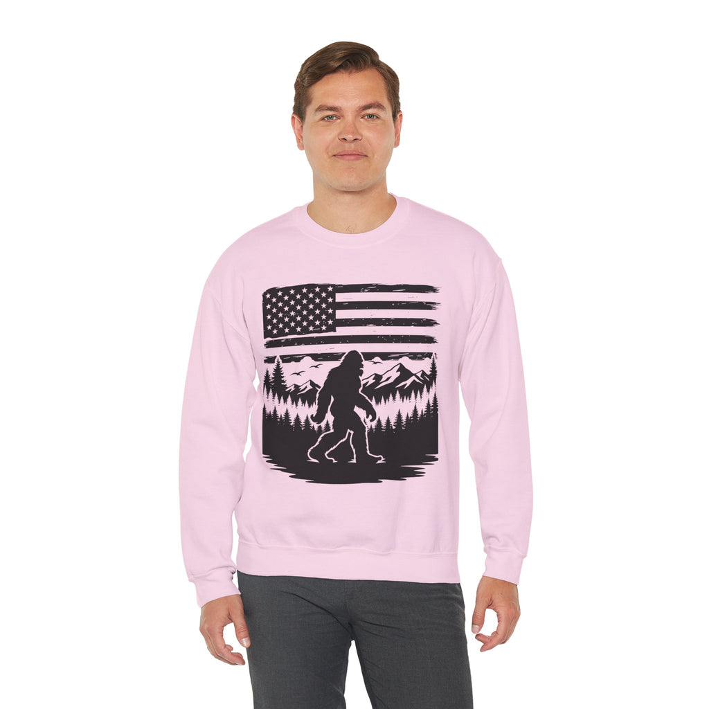 Bigfoot American Flag Crewneck Sweatshirt