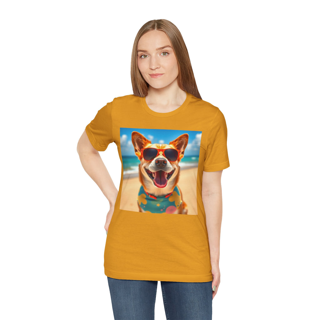 Happy Pup Beach Vibes Unisex Short Sleeve Tee