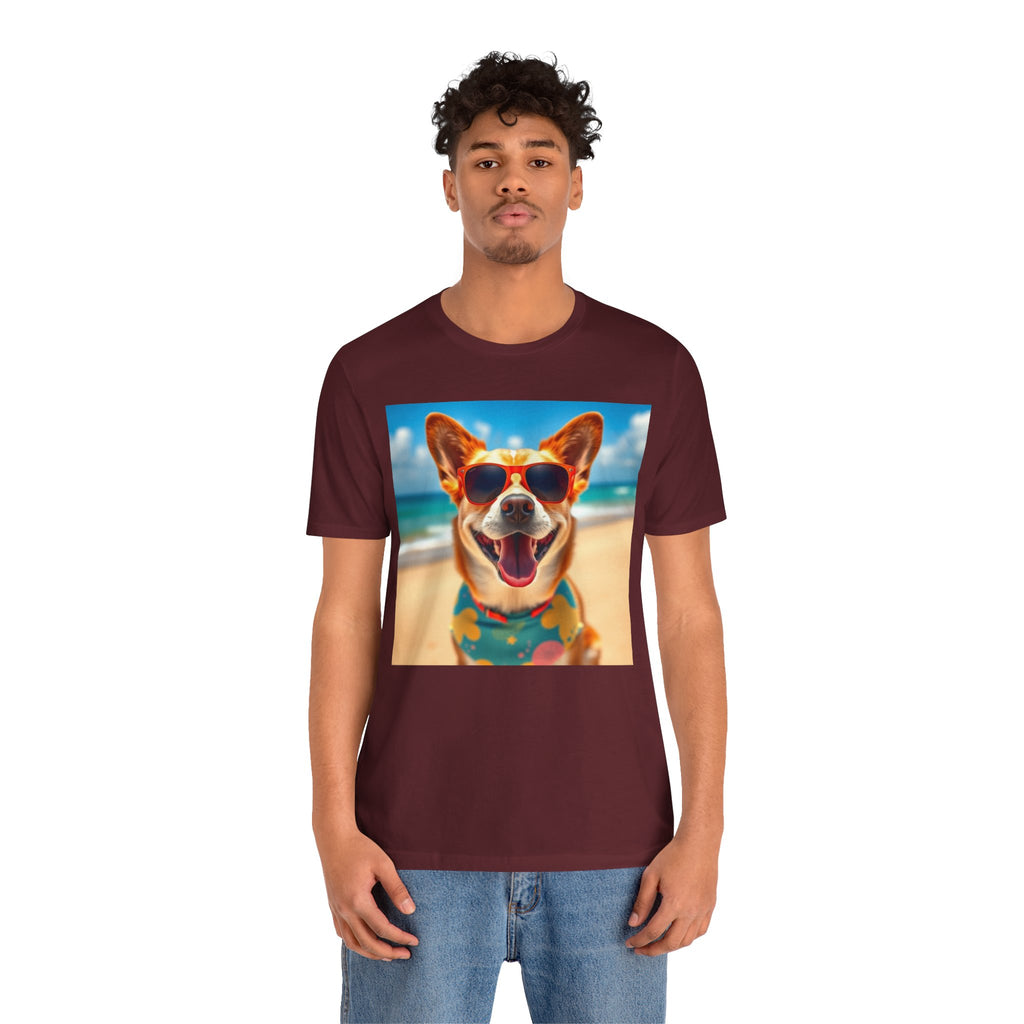 Happy Pup Beach Vibes Unisex Short Sleeve Tee