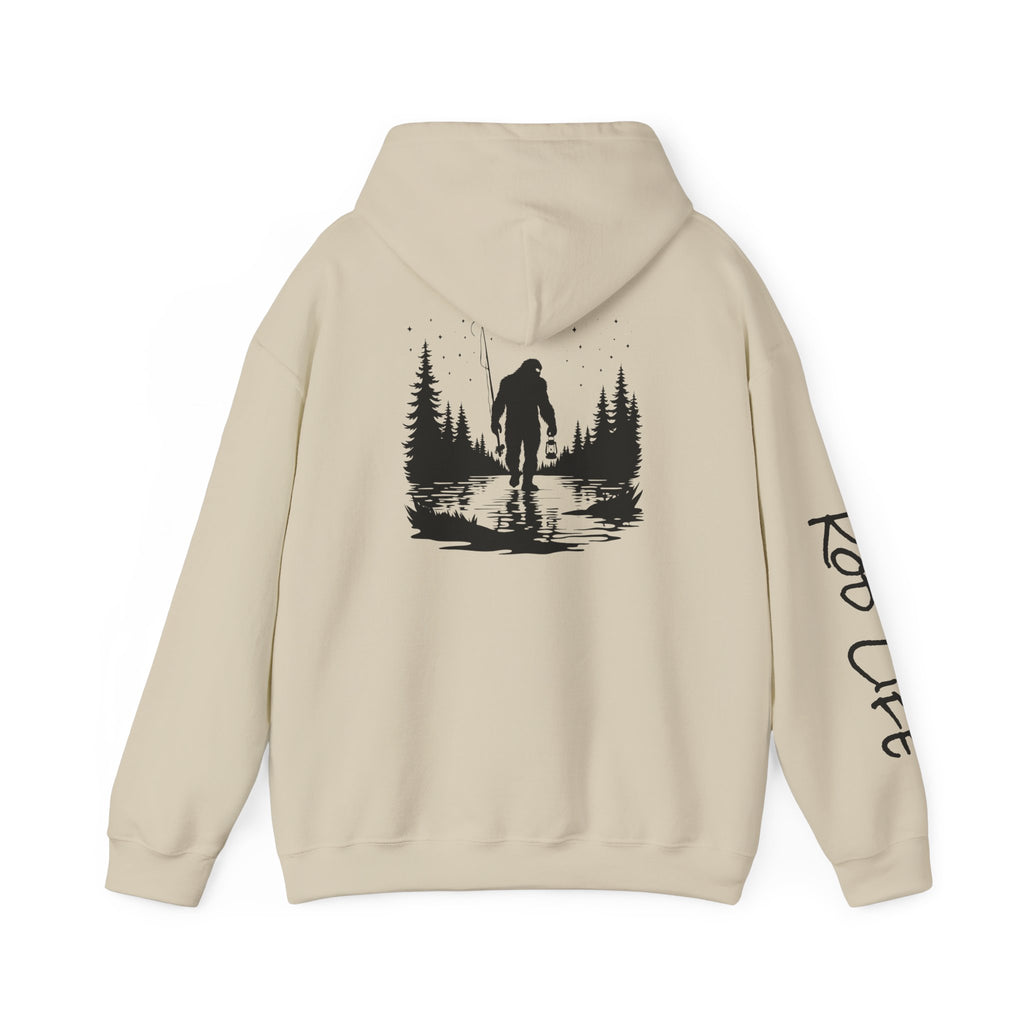 Gone Fishin' Bigfoot Hoodie - Unisex Heavy Blend™ Sweatshirt for Nature Lovers