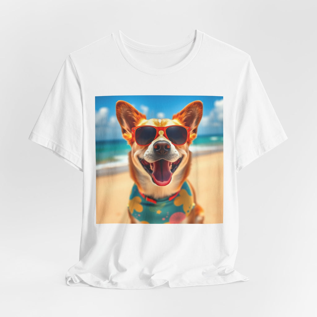 Happy Pup Beach Vibes Unisex Short Sleeve Tee