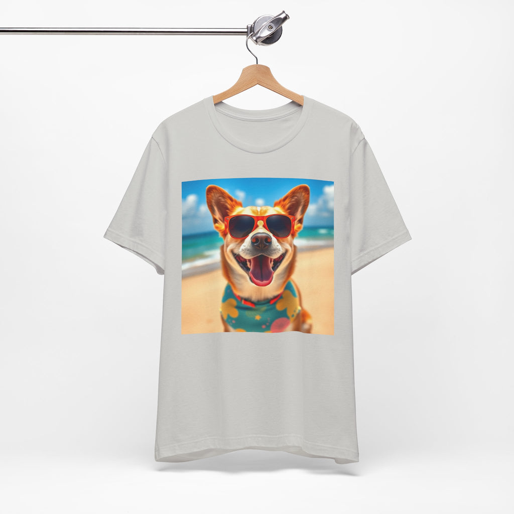 Happy Pup Beach Vibes Unisex Short Sleeve Tee