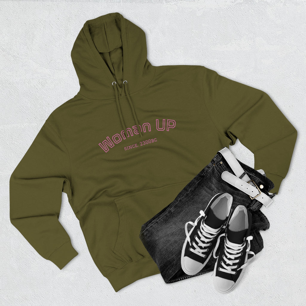 Empowering Women's Fleece Hoodie - 'Woman Up' & 'We Can Do It!' Designs