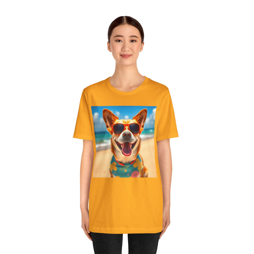 Happy Pup Beach Vibes Unisex Short Sleeve Tee