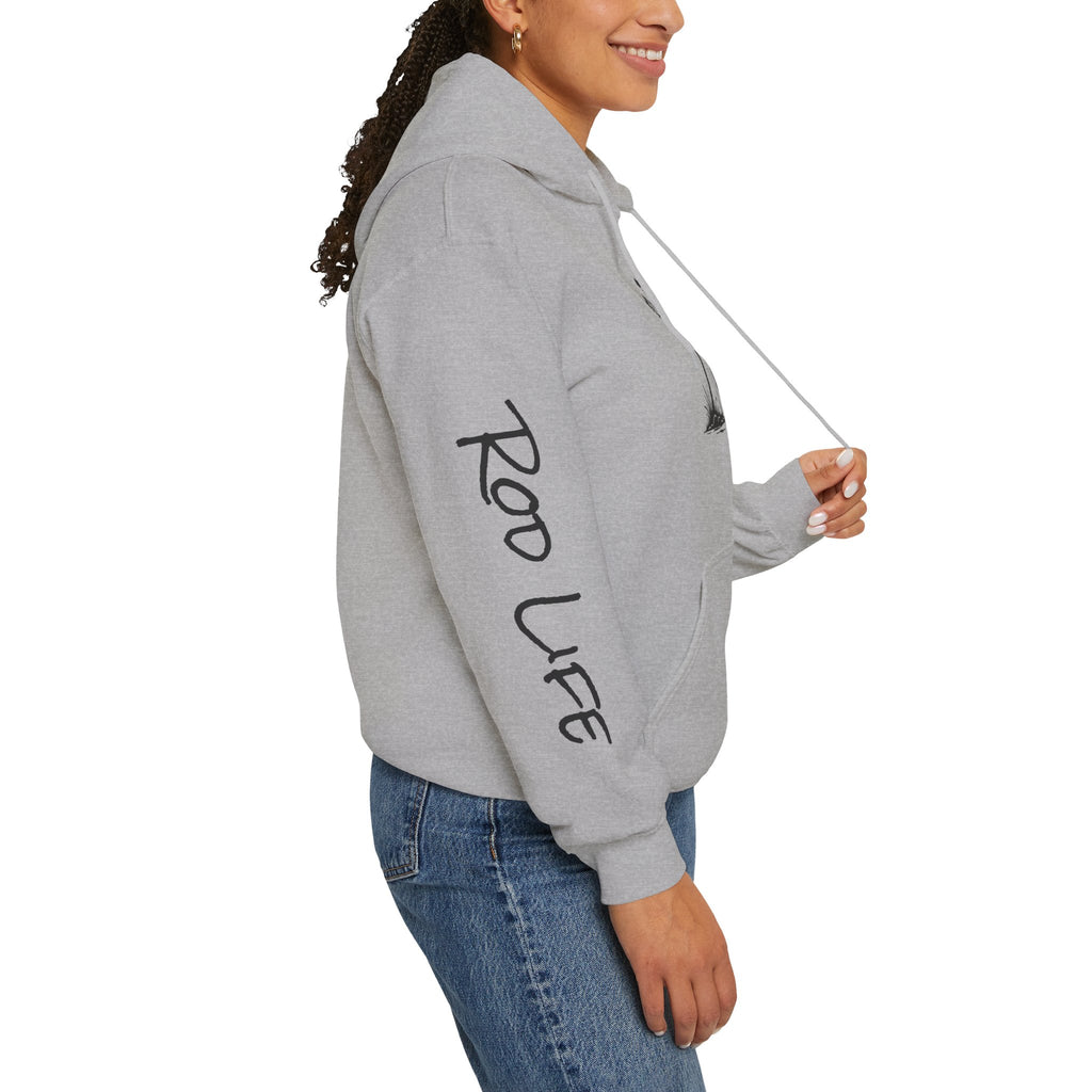 Gone Fishin' Bigfoot Hoodie - Unisex Heavy Blend™ Sweatshirt for Nature Lovers