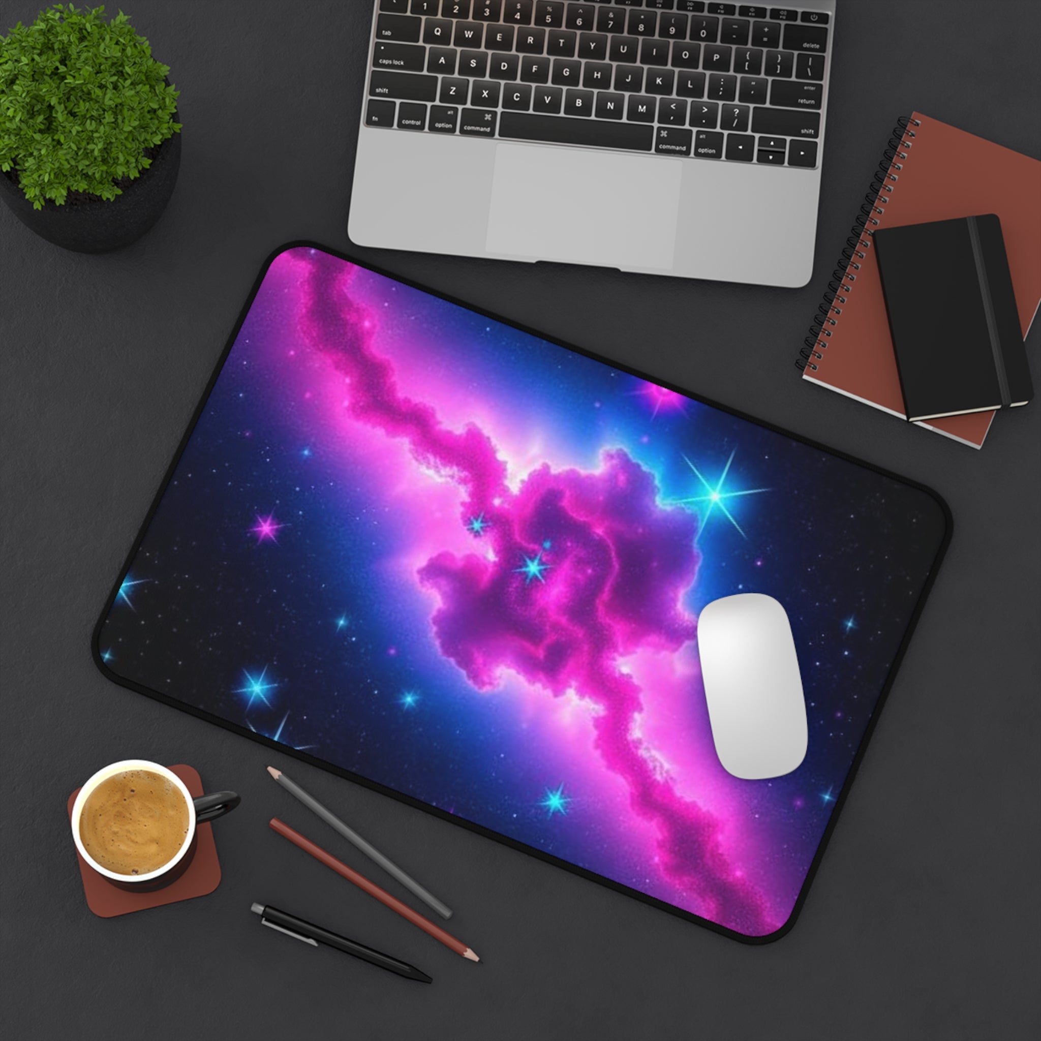 Cosmic Space Desk Mat - Vibrant Galaxy Design