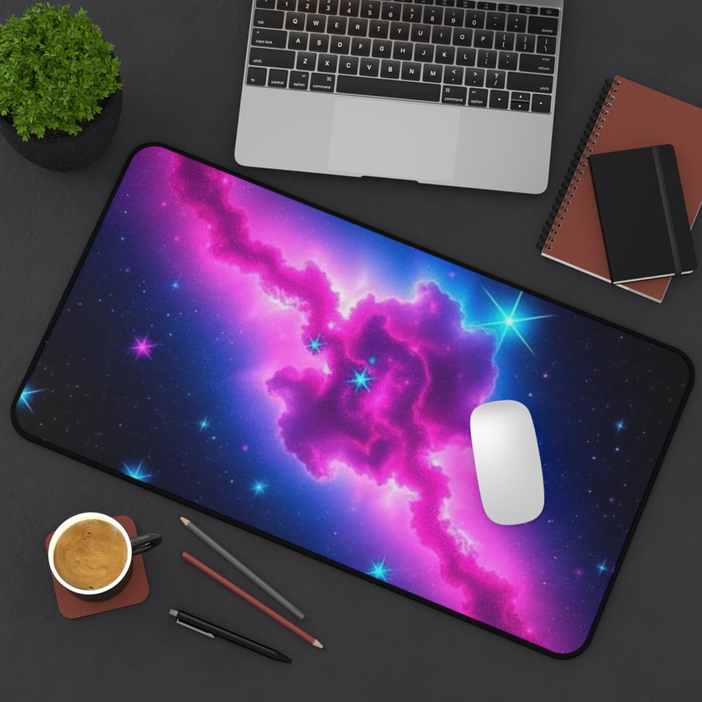Cosmic Space Desk Mat - Vibrant Galaxy Design